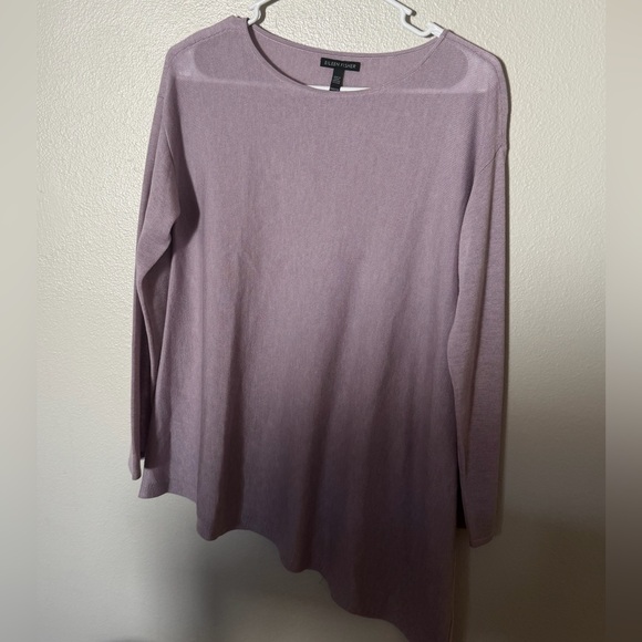 Eileen Fisher Tops - Eileen Fisher Purple Tencel Wool Asymmetric Hem Sweater Women’s XXS Lagenlook